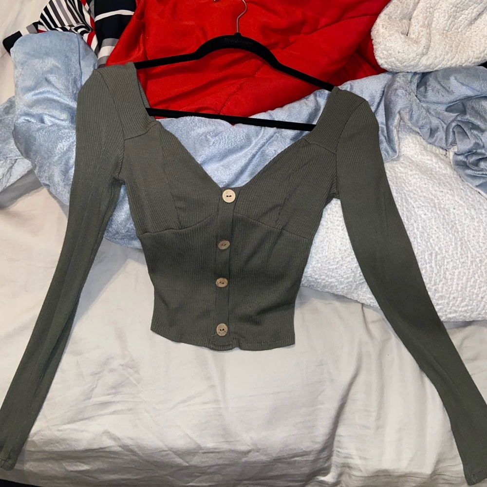 Olive Green Long Sleeve Shirt
